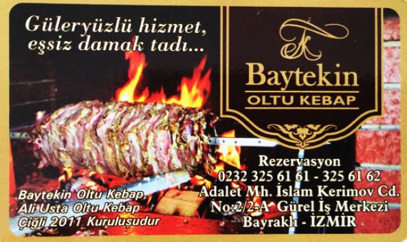 BAYTEKİN OLTU KEBAP,BAYRAKLI OLTU ÇAĞ  KEBAP,BAYRAKLI ÇAĞ KEBAP PAKET SERVİS