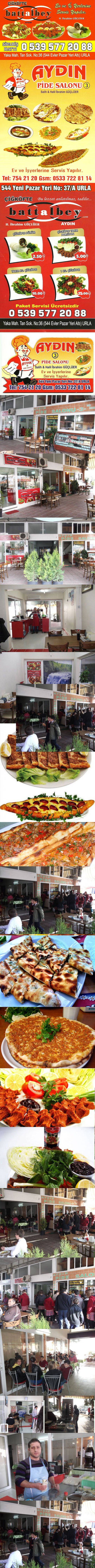 URLADA ÇİĞKÖTECİ, ZEYTİNALANI PİDE KEBAP, ÇEŞMEALTI PİDE, ÇİĞKÖFTE